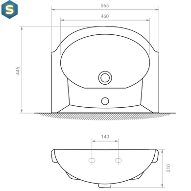 Тумба напольная RJ Soft-E с умывальником Solas, арт. 101456UA 55 см белая RJFU021-0156WHSET(RJFU021-0156WH+101456UA), Белый