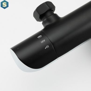 Душова система з термостатом Gappo G2403-56, вилив - перемикач на лійку 3 режими, чорний/хром, Черный матовый