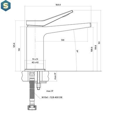Смеситель для умывальника Cersanit Cromo S951-220, Хром