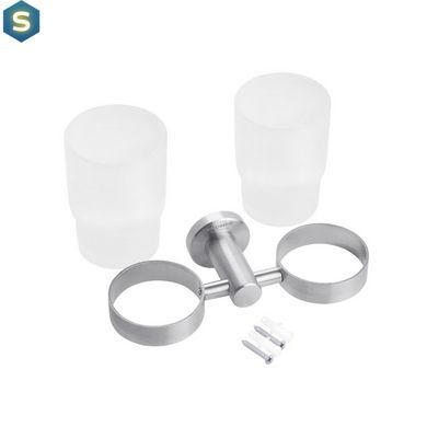 Стакан двойной для ванной комнаты Kroner KRP Edelstahl Klassisch - ESG3708 CV025663, Хром матовый