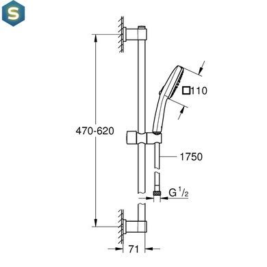 Душовий гарнітур Grohe QuickFix Vitalio Comfort 110 26398001, Хром