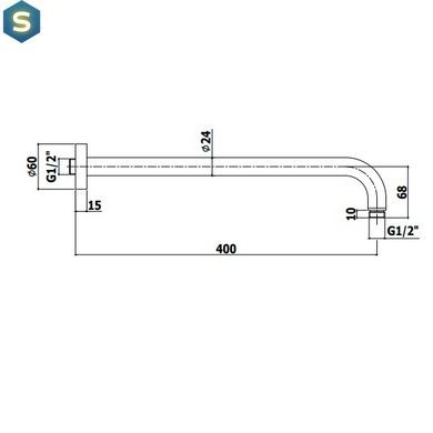 Кронштейн для верхнього душу Paffoni Light ZSOF 034 CR, Хром