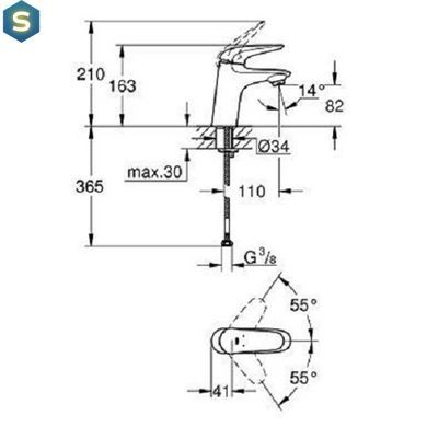 Змішувач для умивальника Grohe Eurostyle 23715003
