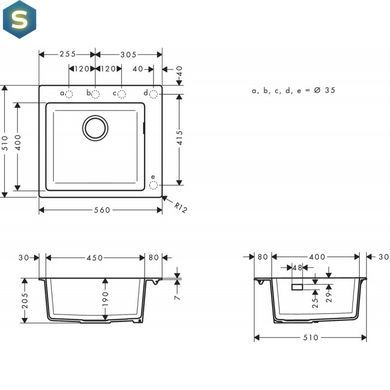Кухонна мийка Hansgrohe S451 S510-F450 560x510 Graphiteblack 43312170