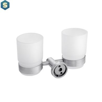 Стакан двойной для ванной комнаты Kroner KRP Edelstahl Klassisch - ESG3708 CV025663, Хром матовый