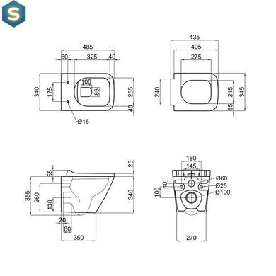Унітаз підвісний Qtap Tern безобідковий з сідінням Soft-close QT1733052ERW, Білий