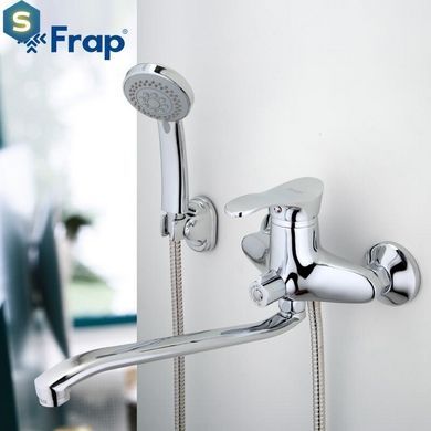 Смеситель для ванны длинный гусак &Oslash;40 Frap 1/10 F22021, Хром