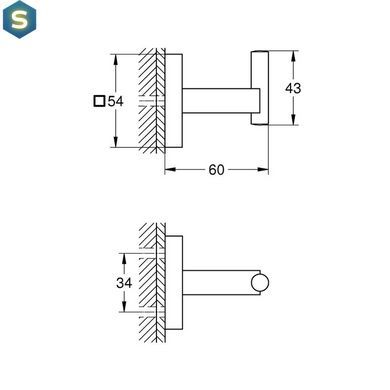 Гачок для ванної кімнати Grohe QuickFix Start 40961000, Хром