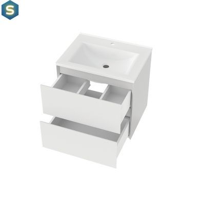 Тумба підвісна Koller Pool Neon Cube 600 з умивальником GLR 60 біла NC600BLP, Білий