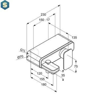 Смеситель для ванны Kludi E2 DN 15 494450575