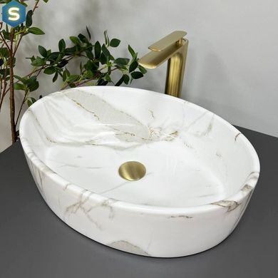 Умивальник (раковина) VBI CEFALU AIAX GLOSSY накладний, Мармур