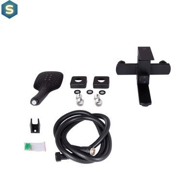 Смеситель для ванны Lidz Kubis 05P-SES, Черный матовый