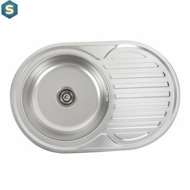Кухонна мийка з нержавіючої сталі Platinum декор 7750 (0,6/170 мм), L, Decor