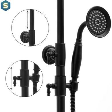 Душевая система Yoka Dixi black BP.DIXI BLK, Черный матовый