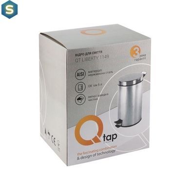 Ведро для мусора Qtap Liberty 1149 CRM, Хром