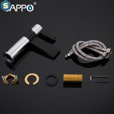 Смеситель для умывальника гайка черный/хром &Oslash;35 Gappo Atlantic 1/8 G1081, Черный матовый