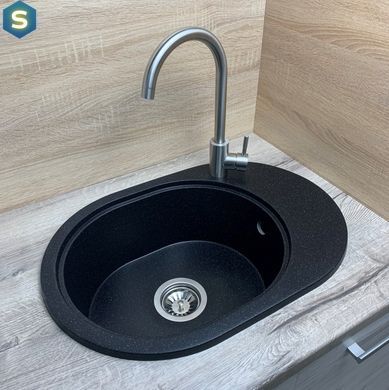 Кухонна мийка Adamant Ovale 610x420x180 чорний 635223, Чорний/золото