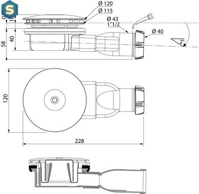 Сифон для душового піддону Radaway R400W Slim