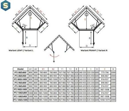 Душевая кабина Radaway Essenza New Black PTJ 80x80х200 385010-54-01L + 385049-54-01