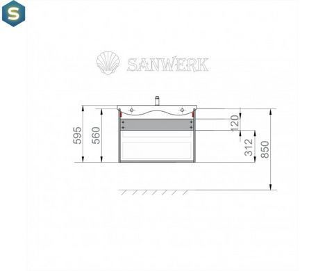 Тумба подвесная Sanwerk "Форева Air" 101 белая с умывальником "Клеа" (MV0000804), Белый