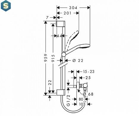 Душовий гарнітур Hansgrohe Croma Select E Vario 26586400