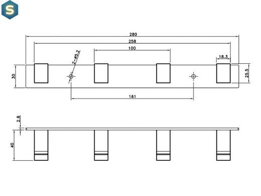 Крючки для ванны Asignatura Unique 85604802, Черный матовый