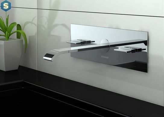 Змішувач для умивальника Kohlman Axis chrome + BOX прихованого монтажу QW198N, Хром