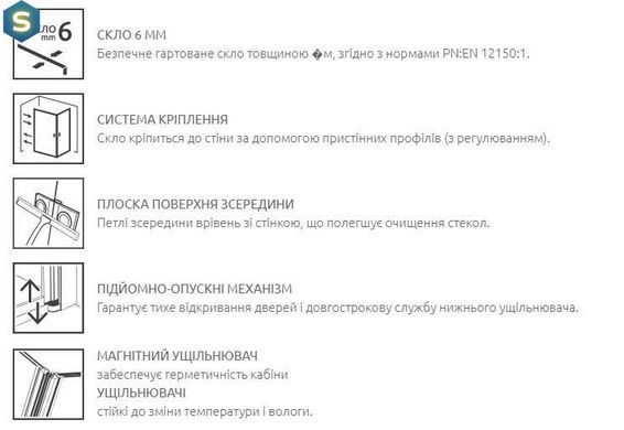 Душові двері Radaway Essenza New Black DWJS 130 см 385032-54-01R+384090-54-01