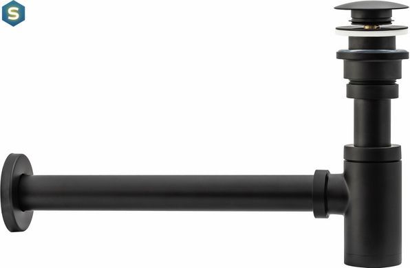 Сифон универсальный для умывальника Rea click-clack Old Black REA-A8536, Черный/золото