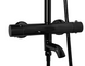 Душова система Rea Lungo black glossy з термостатом та виливом REA-P8763, Черный матовый
