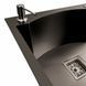 Кухонная мойка 75x46 PVD черная с подставкой для ножей Platinum Handmade HSB (квадратный сифон 3,0/1), Черный/золото