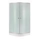 Душова кабіна Lidz Latwa SC90x90.SAT.LOW.FR, скло Frost 4 мм + Lidz Душовий піддон Kapielka ST90x90x15, Хром матовий, Універсальна, матовий