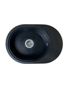Кухонная мойка Adamant Ovale 610x420x180 чёрный металлик 636223, Черный/золото