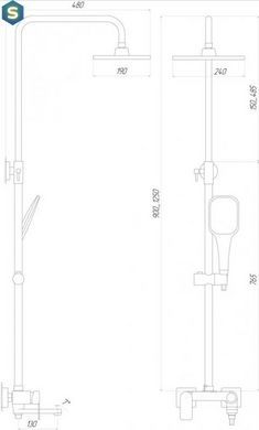 Душевая система Topaz Sardinia TS 08705-H19, Хром