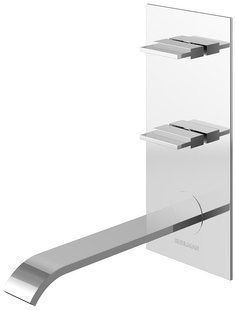 Змішувач для умивальника Kohlman Axis chrome + BOX прихованого монтажу QW196N, Хром