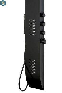Душевая панель Corsan Duo black с термостатом A777TBL, Черный матовый