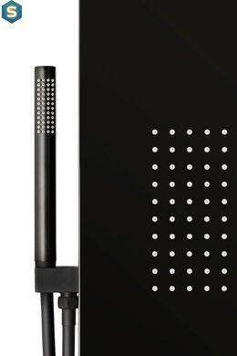 Душевая панель Corsan Duo black с термостатом A777TBL, Черный матовый