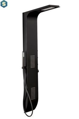 Душевая панель Corsan Duo black с термостатом A777TBL, Черный матовый