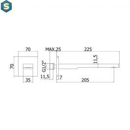 Душова система для ванни з виливом для ванни Paffoni 205 мм Shower chrome KITEL015CR/M205, Хром