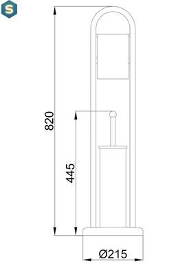 Ершик напольный с бумагодержателем хром 82 см Frap F903 1/6, Хром
