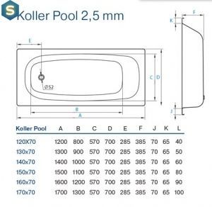 Ванна сталева Koller Pool 150x70 B50E1200E