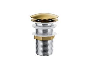 Донный клапан для умывальника Corsan click-clack gold без перелива MUKKGL, Золотой