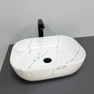 Умивальник (раковина) VBI BERGAMO MARMO GLOSSY накладний, Мармур