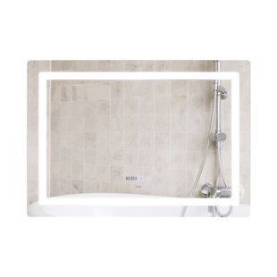 Зеркало Qtap Mideya 1000х700 с LED-подсветкой Touch, с антизапотеванием, с часами, диммером яркости QT2078NCF10070W