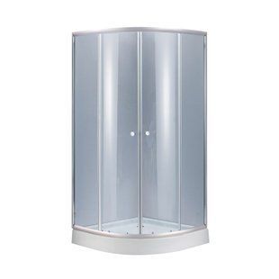 Душова кабіна Lidz Latwa SC90x90.SAT.LOW.GR, скло тон. 4 мм + Lidz Душовий піддон Kapielka ST90x90x15, Хром матовий, Універсальна, тонованний
