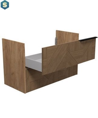 Тумба Мойдодир Cubic 100-A підвісна під умивальник дуб обпалений, Дуб