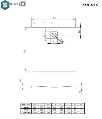 Душовий піддон Radaway Kyntos C 80x80 HKC8080-04