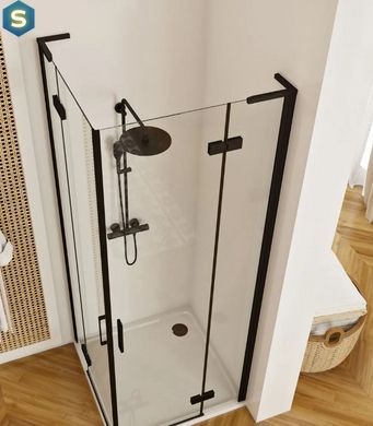 Душевая кабина Rea Hugo 90x90 black двойная REA-K6601, Черный матовый, Универсальная, черный матовый