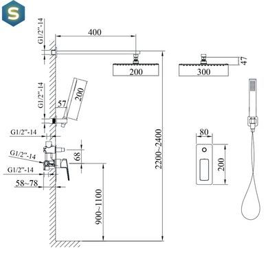 Душевая система Topaz Lexi TLG 21205-H57-W, Белый