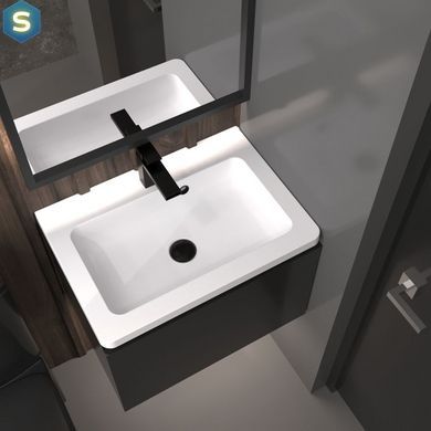 Раковина матовая врезная Amidicon Passage 60 593x415 из литого камня PASSAGE_60_MAT, Белый
